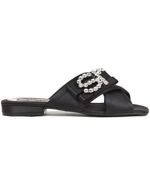 Sergio Rossi Sandalen aus seidensatin mit schleife - Schwarz