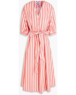 Evi Grintela Yara Striped Cotton-Poplin Midi Dress - Pink
