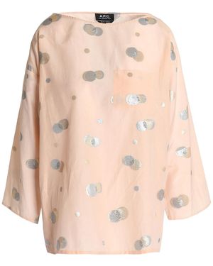 A.P.C. Metallic Fil Coupé Cotton-blend Top - Natural