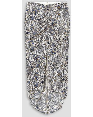 Veronica Beard Pixie Asymmetric Printed Stretch-silk Georgette Skirt - White