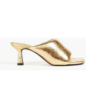 Sandro Leather Mules - Metallic