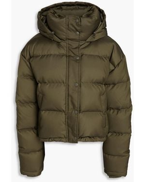 Wardrobe NYC Quilted Shell Hooded Down Jacket - Green