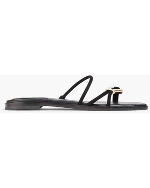 Jonathan Simkhai Love Knot Embellished Suede Sandals - Black