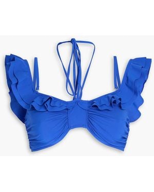 Isabel Marant Skyros Ruffled Bikini Top - Blue