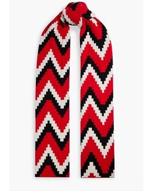 Perfect Moment Jacquard-Knit Merino Wool Scarf - Red