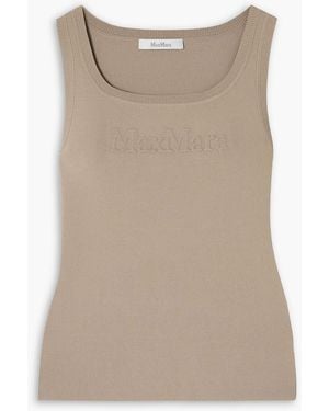 Max Mara Embossed Knitted Tank - Natural