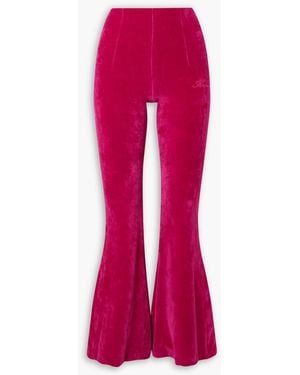 Amiri Stretch Cotton-Blend Velour Flared Leggings