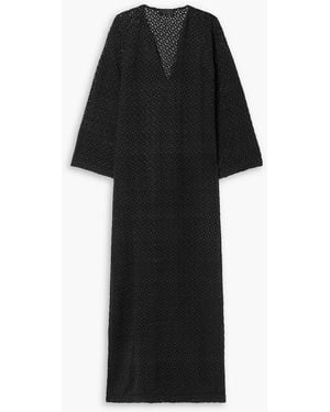 Nili Lotan Della Crocheted Cotton Midi Dress - Black