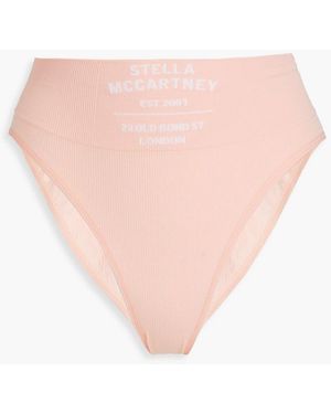 Stella McCartney Ribbed Cotton-blend Jersey High-rise Briefs - Pink