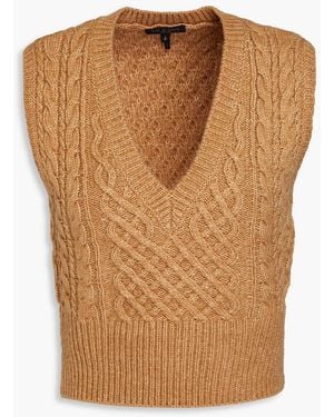 Rag & Bone Elizabeth Cable-knit Wool, Cotton And Alpaca-blend Vest - Brown