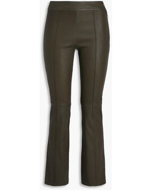 Helmut Lang Schlaghose aus stretch-leder - Grün