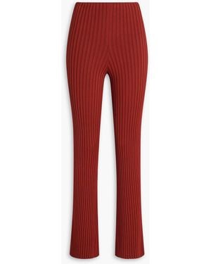 Galvan London Ribbed-Knit Flared Trousers