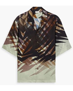 Dries Van Noten Cassi Printed Satin Shirt - Brown