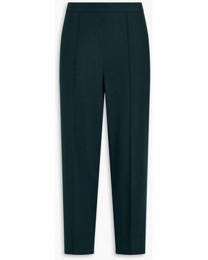 Vince Cropped Wool-Blend Flannel Tapered Trousers - Blue