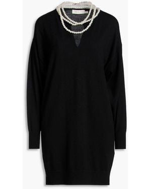 Zimmermann Minikleid aus wolle mit kunstperlen - Schwarz