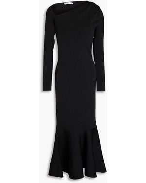 Safiyaa Annabel Cutout Ponte Midi Dress - Black