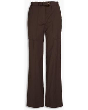 Rejina Pyo Andie Belted Wool-blend Straight-leg Trousers - Brown