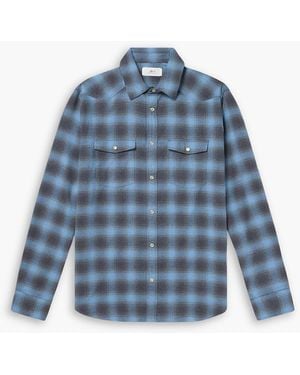 MR P. Checked Cotton-Flannel Shirt - Blue