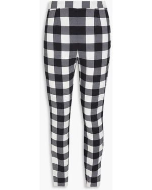 Dolce & Gabbana Checked Crepe Skinny Trousers - Black