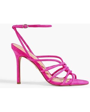 Veronica Beard Aneesha Twisted Suede Sandals - Pink