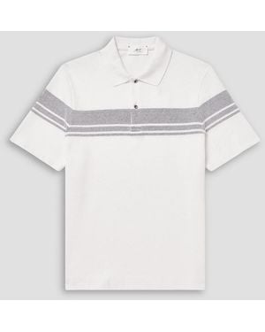 MR P. Striped Cotton-Piqué Polo Shirt - White