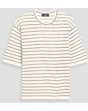 Theory Striped Linen-Blend T-Shirt - Natural