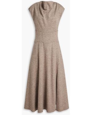 Jonathan Simkhai Draped Stretch-Knit Midi Dress - Brown
