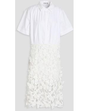 Jonathan Simkhai Colette Guipure Lace And Cotton-Poplin Shirt Dress - White