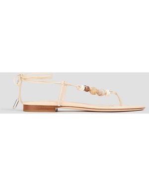 Magda Butrym Embellished Leather Sandals - White