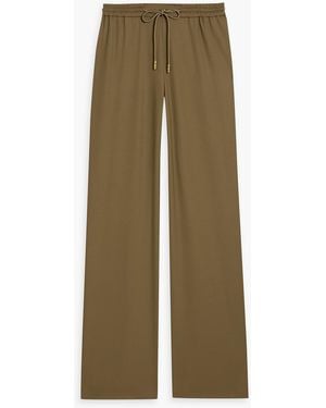 Zimmermann Wool-Blend Twill Wide-Leg Pants - Green