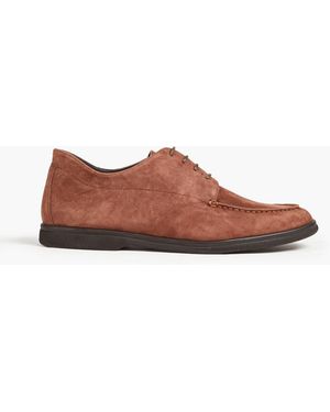 Canali Suede Derby Shoes - Brown