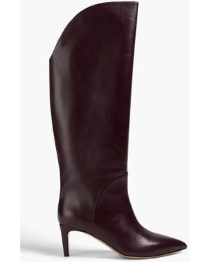 Paris Texas Gaia Leather Knee Boots - Purple