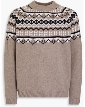 Fusalp Glenn Fair Isle Wool And Cashmere-blend Jumper - Grey