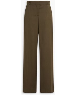 Stella McCartney Wool Wide-Leg Trousers - Green