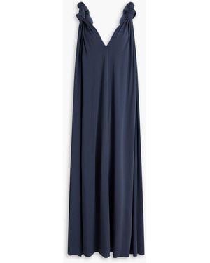 Jil Sander Knotted Jersey Maxi Dress - Blue