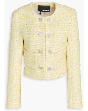 ROTATE BIRGER CHRISTENSEN Sequin-Embellished Tweed Jacket - Yellow