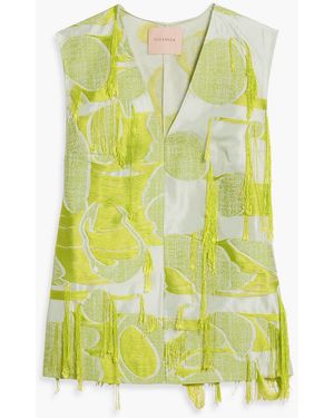 ROKSANDA Medeia Fringed Jacquard Top - Yellow