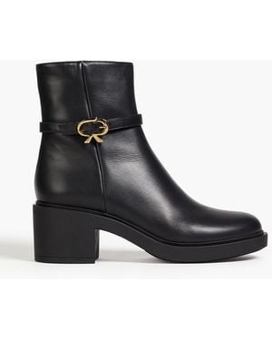 Gianvito Rossi Dumont Buckled Leather Ankle Boots - Black