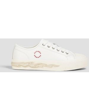 Sandro Logo-print Leather Trainers - White