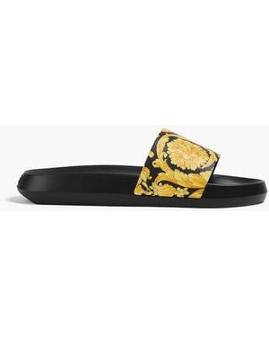 Versace Pantoletten aus gummi mit print - Schwarz