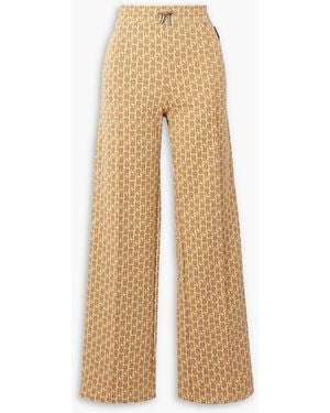 Rabanne Striped Stretch Jacquard-Knit Straight-Leg Track Pants - Natural