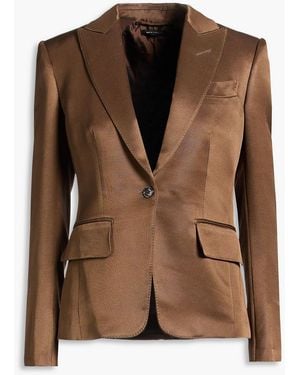 Tom Ford Wool And Silk-Blend Blazer - Brown