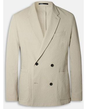 Paul Smith Double-Breasted Cotton-Blend Seersucker Blazer - Natural