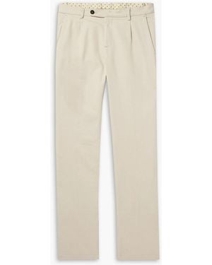 Massimo Alba Ionio2 Straight-Leg Pleated Cotton-Blend Twill Pants - Natural