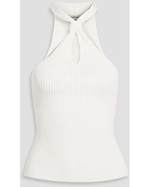 Jonathan Simkhai Andrea Knotted Ribbed-Knit Top - White
