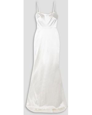 Halfpenny London Dion robe aus stretch-duchesse-satin - Weiß