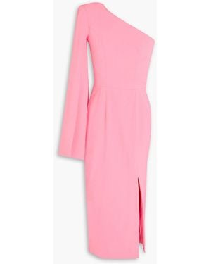 Rhea Costa Midikleid aus crêpe mit asymmetrischer schulterpartie - Pink
