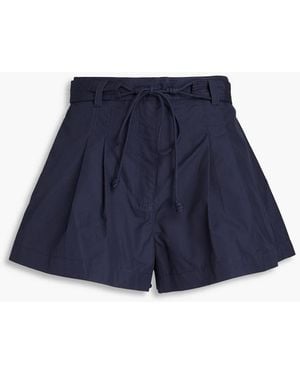Ulla Johnson Iris Pleated Cotton-poplin Shorts - Blue