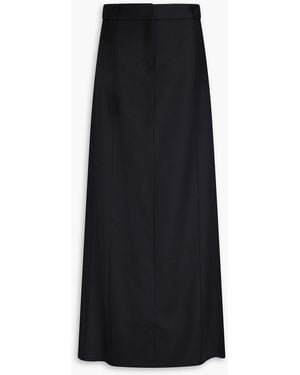 Victoria Beckham Twill And Crepe Maxi Skirt - Black