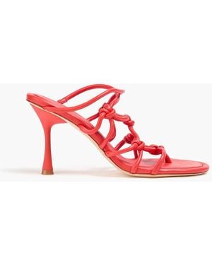 STUDIO AMELIA Net 90 Knotted Leather Mules - Red